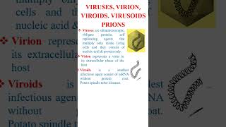 Viruses, virion, viroids, virusoids, prions, terms related to viruses in 60 seconds