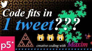 Fit code in a single Tweet! Creative Coding in p5.js (javascript) #つぶやきProcessing