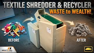 Textile Waste Recycling Machine with Conveyor Belt | Fabric, Cloth & Garment Shredder | Multipro
