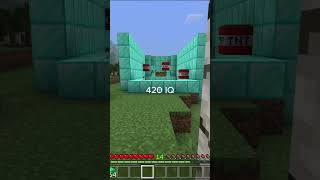 -69 IQ VS. 420 IQ in MINECRAFT! #shorts