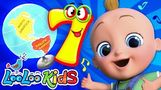 Seven Continents Song 🌍 Educational Compilation | 1HOUR - LooLoo Kids Nursery Rhymes