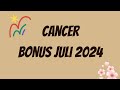 Zodiak Cancer Bonus Juli 2024