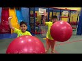 troy and izaak pretend play sports at indoor playground tbtfuntv