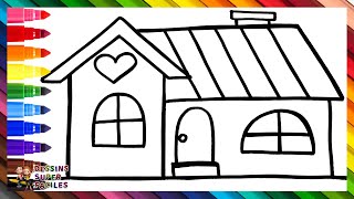 Dessiner et Colorier une Maison Arc en Ciel 🏠❤️🌈 Dessins pour Enfants