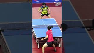 탁구 국가대표 정영식선수 횡회전 서브\u0026백핸드 공격 KOREA NationalTeam player sidespin serve\u0026 backhandtopspin attack #shorts