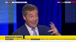 Brexit party Leader Nigel Farage MEP on Sky's All Out Politics