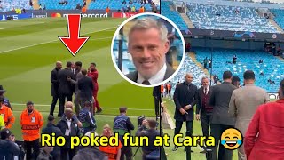 Rio Ferdinand vs Carragher during Man City vs Real Madrid
