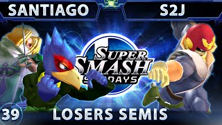 SSS 39 - Santiago (Falco/Sheik) Vs. S2J (Falcon) SSBM Losers Semis - Smash Melee