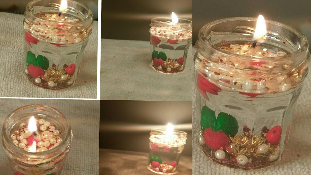 Diy Beautiful Glitter Water Candle Youtube