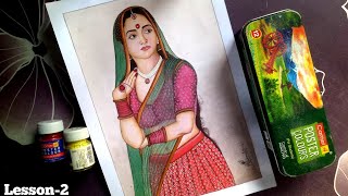 Rajasthani Lady Painting / Rajasthani Drawing / Girl Drawing / Rajasthani Painting / Part-2