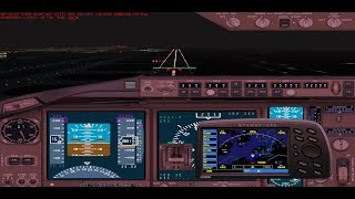 FS2004: Landing into a busy Singapore Changi Airport (SIN / WSSS). Cockpit view