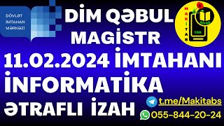 11.02.2024 DİM QƏBUL İNFORMATİKA MAGİSTRATURA | Tam İzah | 11 fevral 2024 Magistr Qəbul İmtahanı