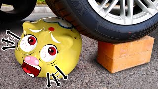 Piggy Gets Blocked under Hot Wheel | Crushing Crunchy & Soft Things by Car | Woa Doodland