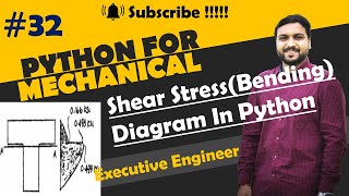 Shear stress in Beam Basic | Python for mechanical engineer | Python Basic Tutorial