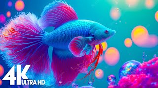 Aquarium 4K VIDEO (ULTRA HD) 🐠 Amazing Beautiful Coral Reef Fish - Relaxing Sleep Meditation Music