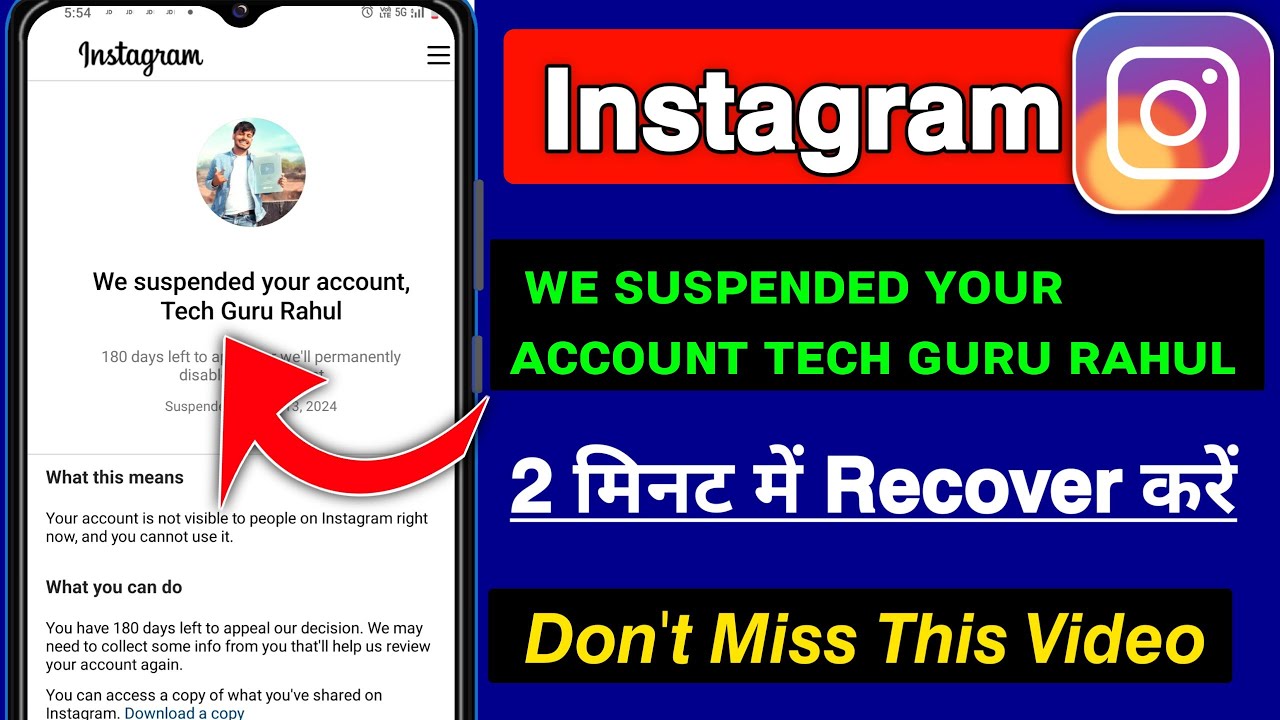 We Suspended Your Account Instagram 180 Days Problem | Instagram ...