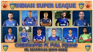 CHENNAIYIN FC full squad for Hero ISL Season 6 (2019-2020) || chennaiyin fc players list || CFC