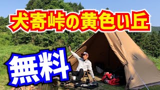 【犬寄峠の黄色い丘】無料キャンプ場で完ソロキャンプ△野犬を恐れぬ真っ暗なぼっちキャンプです(^^)/四国愛媛県伊予市双海町テンマクデザインサーカスTC【後編】