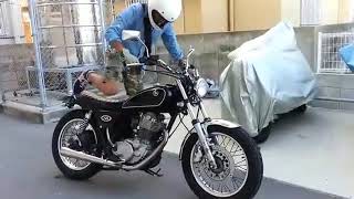 日本の名車SR400【鼓動感重視】オレンジブルバードのヘビーフライホイール装着、減速比変更、JMCA非対応 ペイトンプレイスコンチマフラー装着