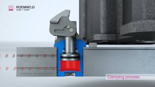 Compact clamp with pneumatic clamping monitoring