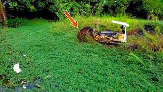 Incredible Technique ! Clearing Trash In Water Make New Project By KOMAT'SU Bulldozer Expert