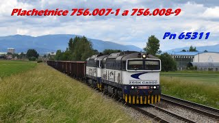 Dvojica Plachetníc 756.007-1 a 756.008-9 na vlaku Pn 65311 - Turčianske Teplice (14.6.2022)