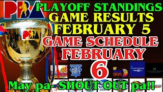 PBA QUARTERFINALS STANDINGS | PBA GAME RESULTS FEBRUARY 5,2025 | PBA GAME SCHEDULE FEBRUARY 6,2025