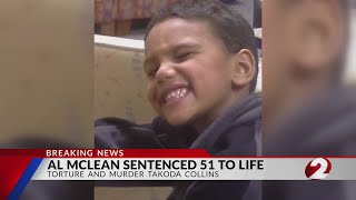 Al McLean sentenced 51 to life, torture and murder Takoda Collins