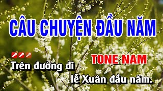 Karaoke Câu Chuyện Đầu Năm Tone Nam Nhạc Sống Hay Nhất | Hoàng Luân