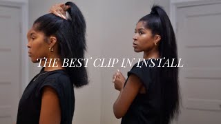 TWO STYLES IN ONE! HALF UP HALF DOWN AND WAND CURLS WITH CLIP INS | CURLSQUEEN