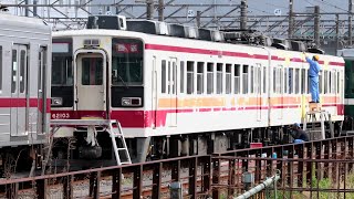 【野岩鉄道6050系61103F外装工事中】キカス偵察20230412【4K】