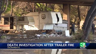 Woman found dead after RV fire at Roseville Road in North Highlands, officials say
