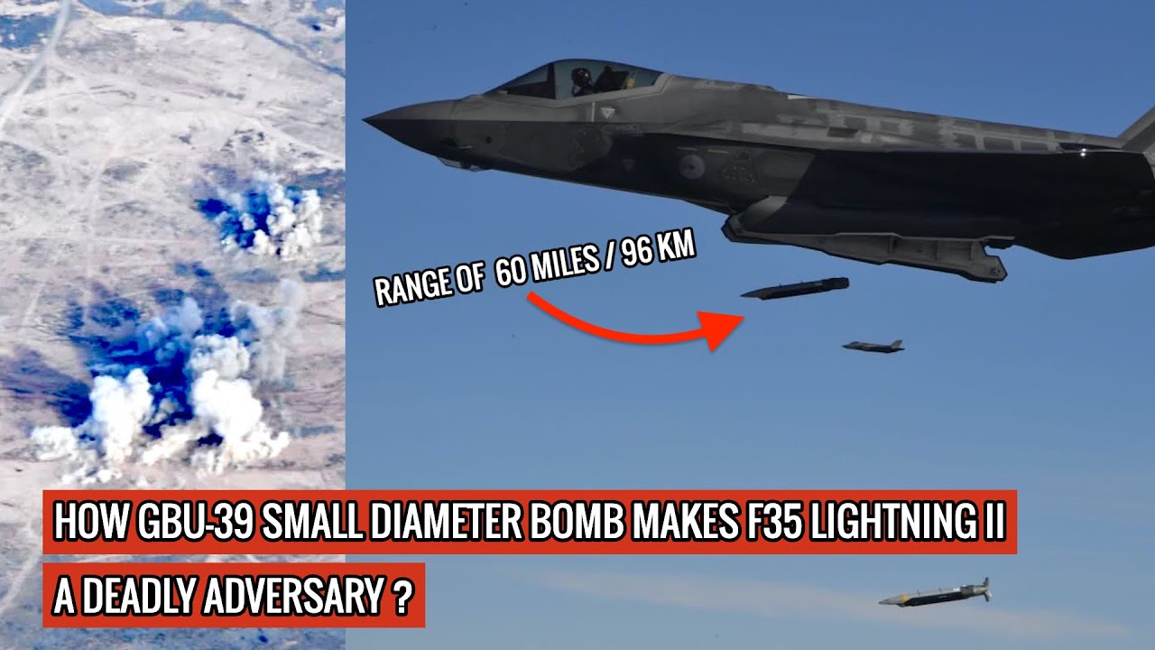 SINGLE F-35 EVEN IN STEALTH CONFIGURATION DROPS 8 GBU-39 SMALL DIAMETER ...