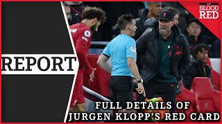 Full Details Of Jurgen Klopp's Man City Red Card As Liverpool Manager To Miss Premier League Matches