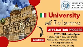 UNIVERSITY OF PALERMO 2025/26 APPLICATION PROCESS | SCHOLARSHIPS, TUITION, JOBS| STUDY IN ITALY 2025