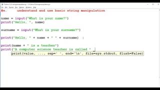 OCR Programming techniques (E) Python Programming - String Manipulation