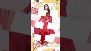 EthnicJunction Women's Chanderi Cotton Embroidered And Mirror Work Unstitched Salwar Suit Material