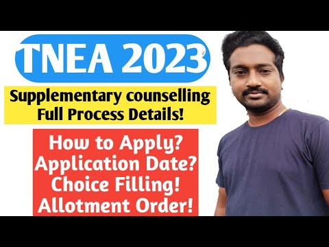 TNEA 2023|Supplementary Counselling Full Process Details|How To Apply ...