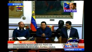 Chávez entregó su legado político a Maduro durante su última intervención pública