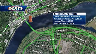 Some Sherman Minton eastbound lanes closed during overnight hours