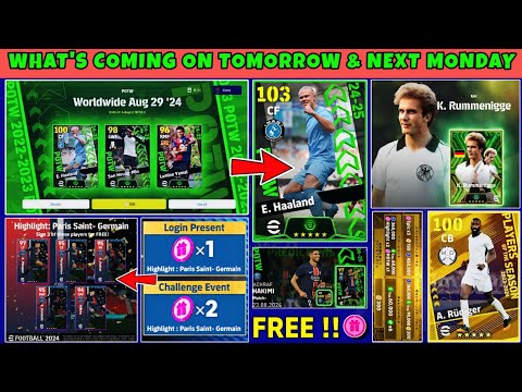 What's coming tomorrow and next Monday? | eFootball 2024 Mobile | Upcoming Potw and free rewards