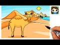 How to Draw a Camel 🐪 Desert Landscape Scenery Art