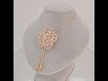 elegant 18k gold plated plum blossom flower with cubic zirconia tassel pendant necklace adjustable