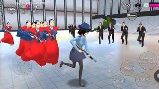 POLICE RINA TAMAKI ACTION WITH KAMISHIMO SOLDIER DEFEAT BOSS YAKUZA 👮 SAKURA SCHOOL SIMULATOR