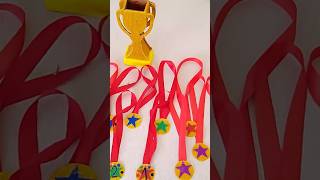 Olympic Celebration: Make Your Own Gold Medal and Special Trophy!#creativekids.
