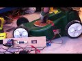 diy cordless lawn mower mulching solar powered brushless motor test