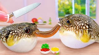 Best Seafood Recipe 😋 Yummy Miniature Puffer Fish with Creamy Sauce Idea 🐡 By Sweet Mini Cooking