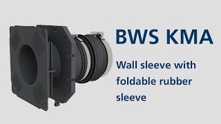 Installation wall sleeve with foldable rubber sleeve