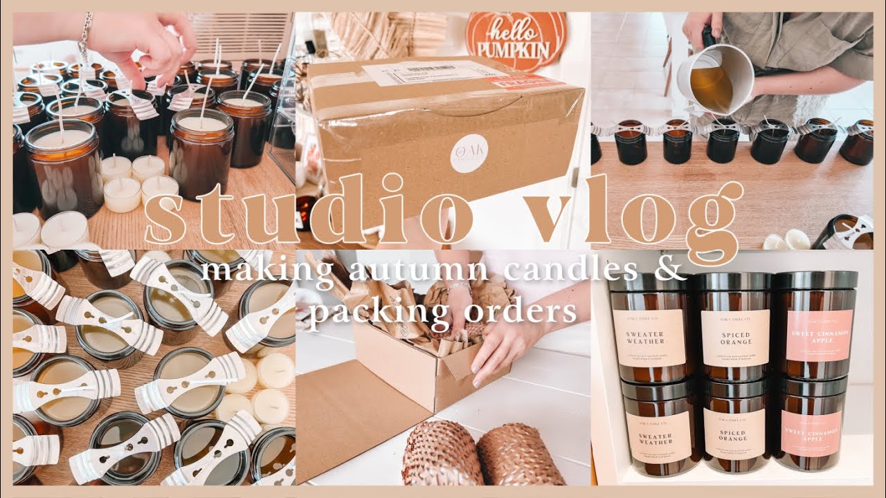 Studio Vlog Making Cozy Autumn Candles Packing An Online Order