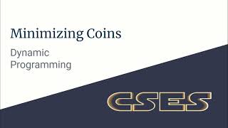 E01 : Minimizing Coins | Dynamic Programming | CodeNCode